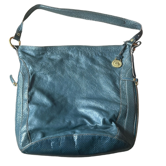 Brahmin Blue Shoulder / golden hardware bag - Picture 1 of 16